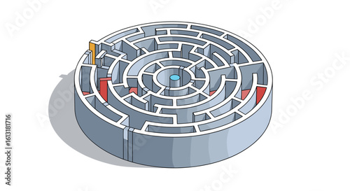 Navigating a Complex Circular Maze Challenge Finding the Center Path