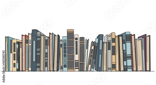 A Colorful Collection of Books Stands Tall and Proud Ready for New Adventures
