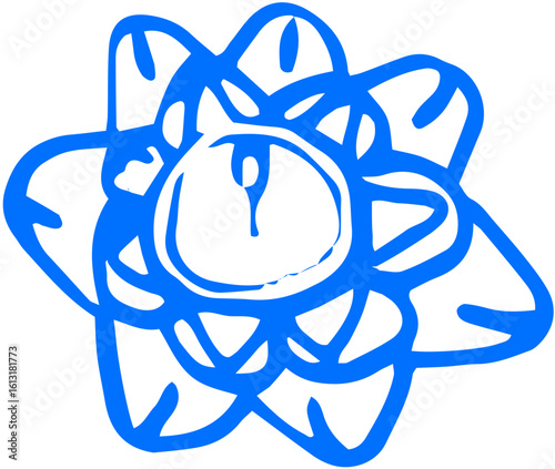 A flower with rounded petals and a circular center — simple and symbolic