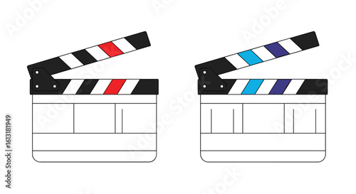 Two Movie Production Clapboards Ready for Action Recording the Moment
