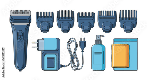 Comprehensive Hair Clippers Grooming Kit with Multiple Attachment Guards and Essential Accessories for Professional Styling