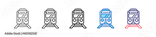 Public Transport Icon In 5 Different Styles Set Collection.  