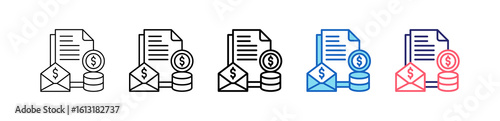 Wages Icon In 5 Different Styles Set Collection.  
