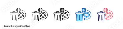 Waste Icon In 5 Different Styles Set Collection.  