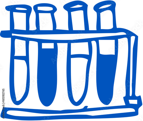 Rack of test tubes, linked to lab work and scientific processes