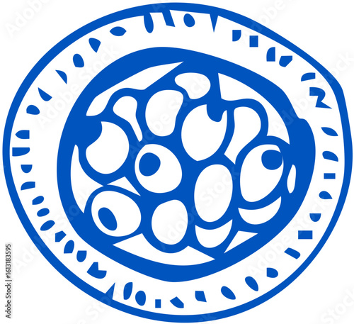 A plate with small round pastries conveys local desserts.