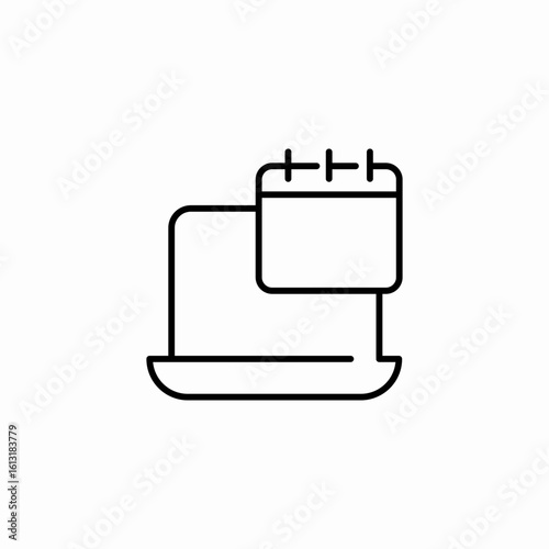 laptop calendar date icon sign vector