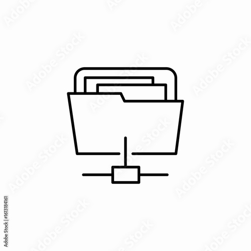 shared folder network icon sign vector