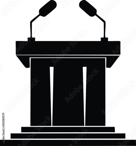 Political Candidates Debate Silhouette Vector

