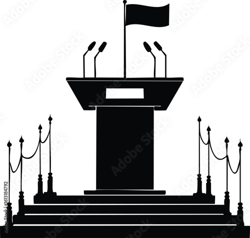 Debate Podium Silhouette Illustration

