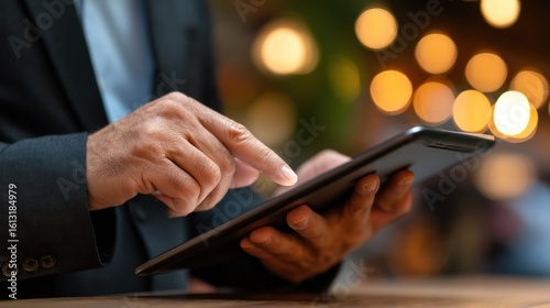 Person using tablet device