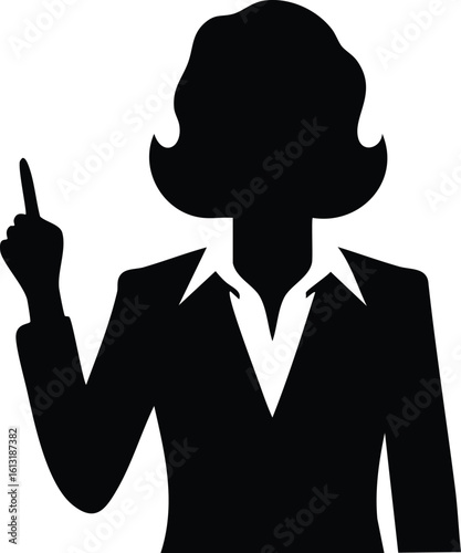 Leader Pointing Finger Silhouette Illustration

