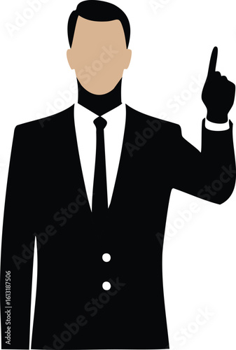 Leader Pointing Gesture Silhouette Artwork

