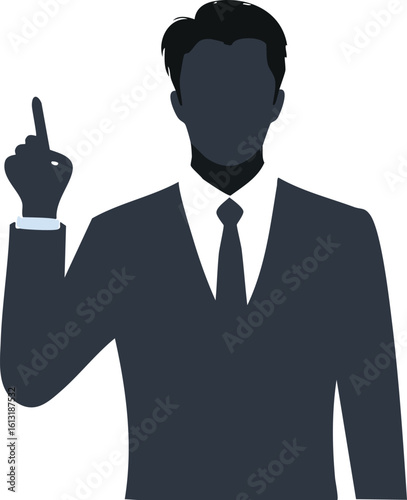 Public Figure Pointing Finger Silhouette Vector

