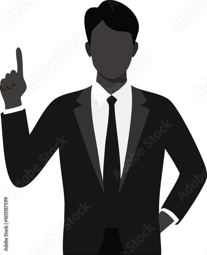 Business Leader Pointing Finger Silhouette Illustration

