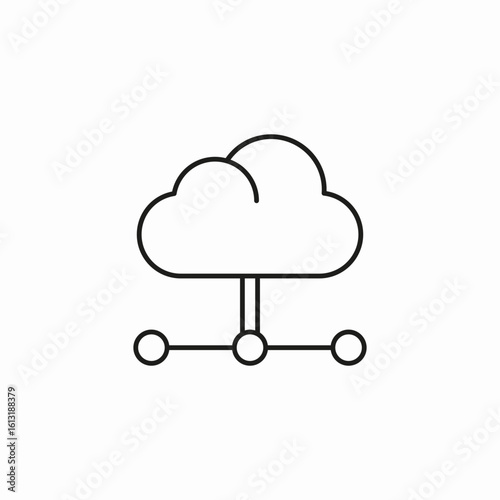 cloud network sharing icon sign vector