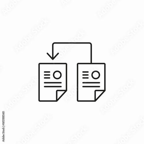 document flow transfer icon sign vector