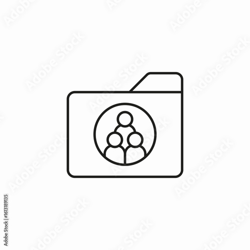 folder multiple users icon sign vector