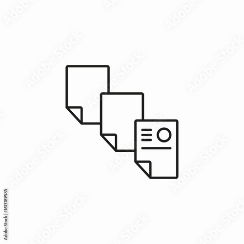 multiple documents stacked icon sign vector