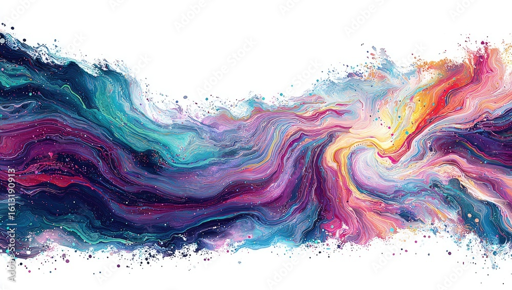 Fototapeta premium Abstract swirling colors on white