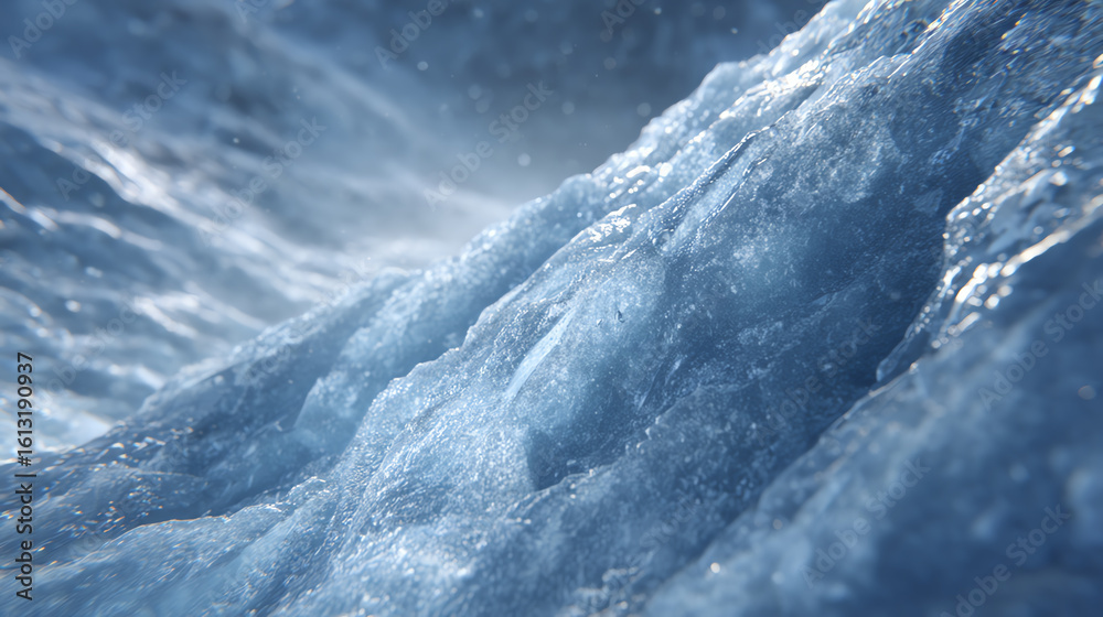 Obraz premium A stunning close-up view of flowing water, showcasing the beauty and movement of nature's liquid element.