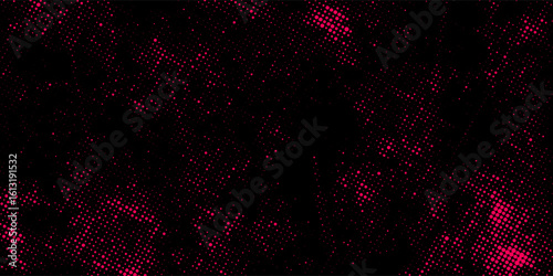 Pink, black gradient color halftone background pop art design. Comic book superhero dotted halftone texture