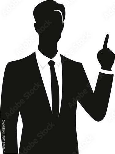 Business Leader Hands Raised Silhouette Illustration

