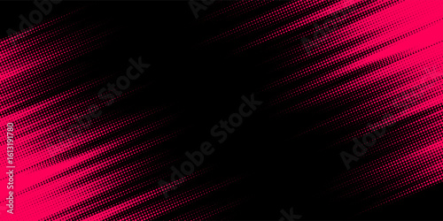 Pink, black gradient color halftone background pop art design. Comic book superhero dotted halftone texture