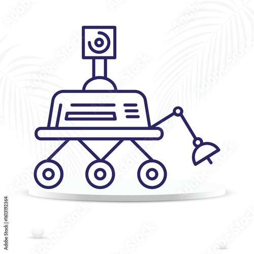 Moon Rover Robot Space Exploration Icon