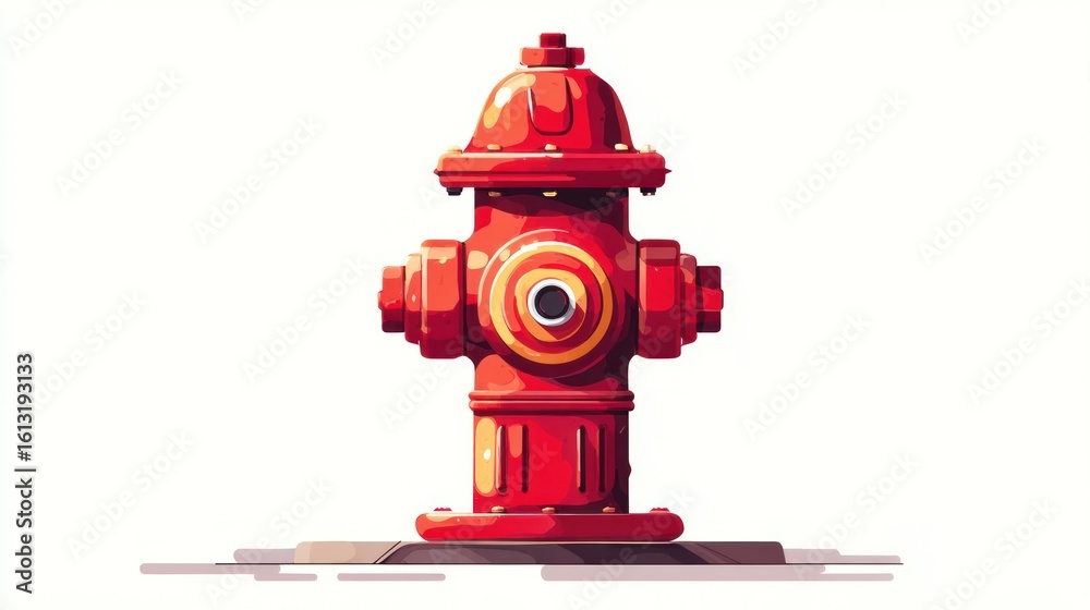 Fototapeta premium Colorful fire hydrant illustration