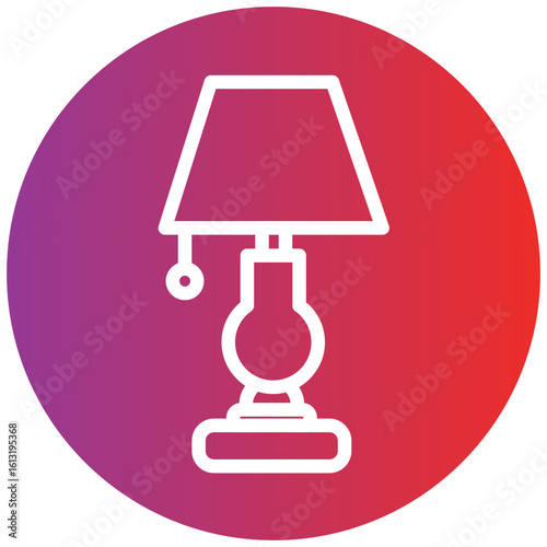 Table Lamp Line Icon Style