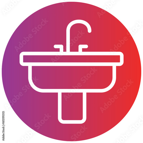 Sink Line Icon Style