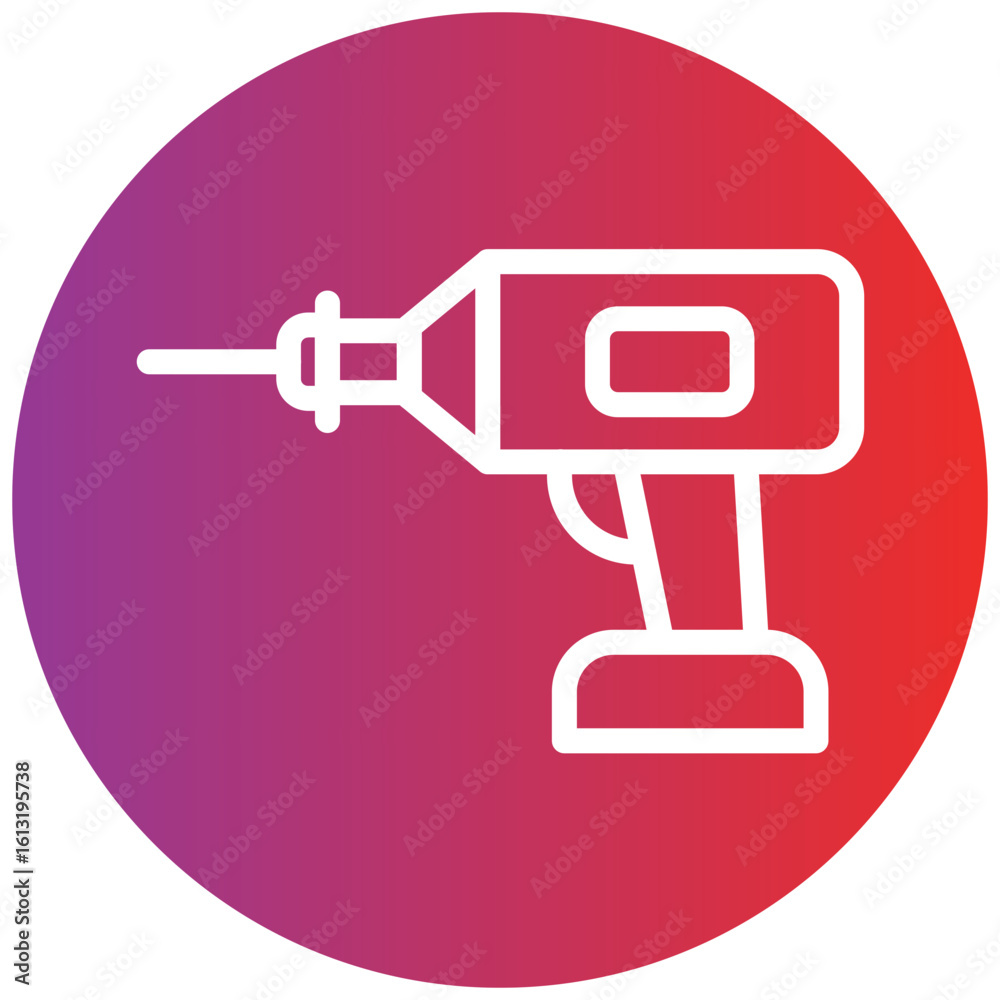Drill Machine Line Icon Style Drill Machine Line Icon Style