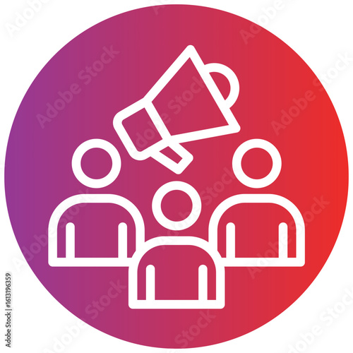Public Relations Line Icon Style