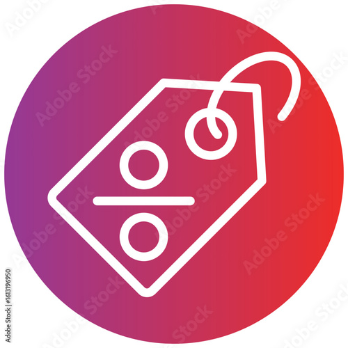 Sale Tag Line Icon Style
