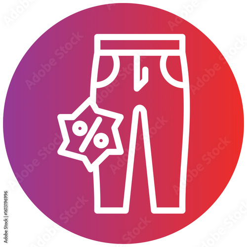 Pant Sale Line Icon Style