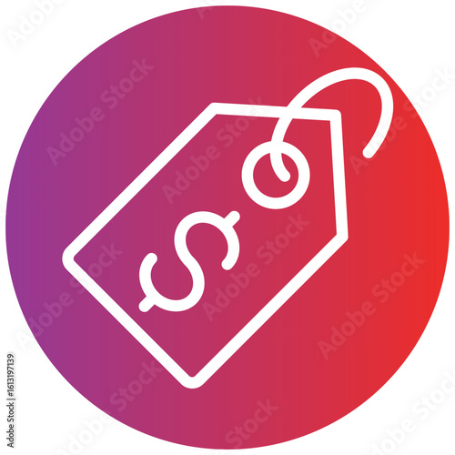 Price Tag Line Icon Style