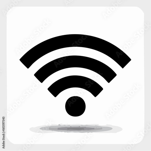 Black and white silhouette vector of a public Wi-Fi zone icon used in airports or cafes