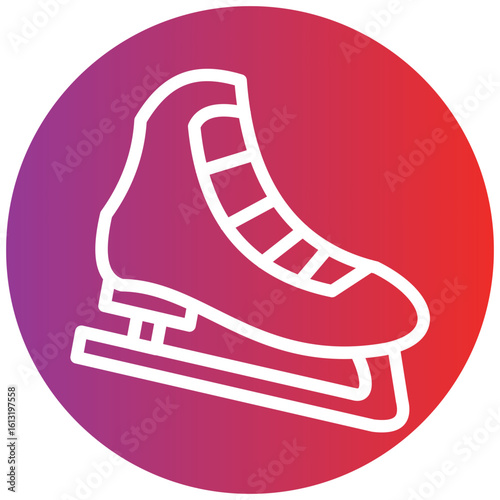 Ice Skate Line Icon Style