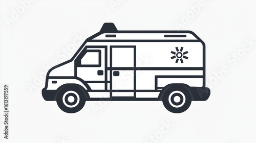 Wallpaper Mural Outline illustration of an ambulance, simple, graphic design, vehicle Torontodigital.ca