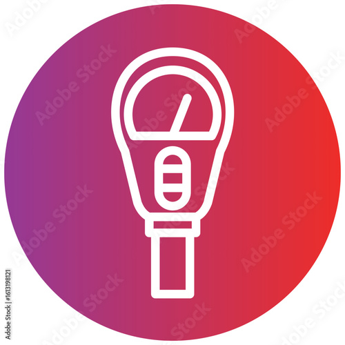 Parking Meter Line Icon Style