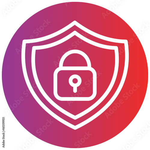 Data Protection Line Icon Style