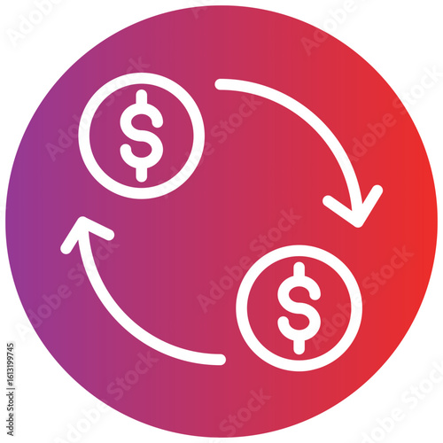 Money Exchange Line Icon Style