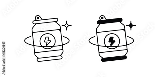 Energy Drink set icon with white background vector stock illustration
