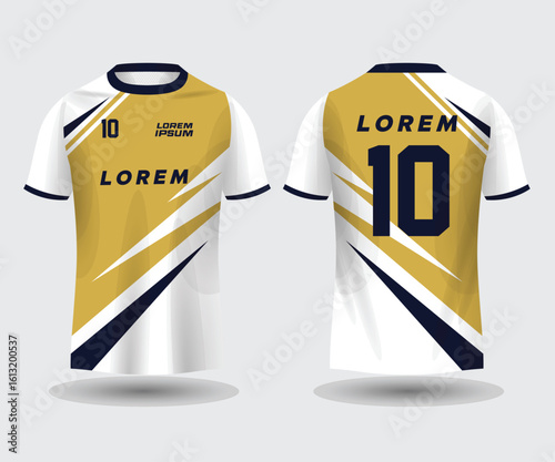 Modern yellow and white sports jersey design