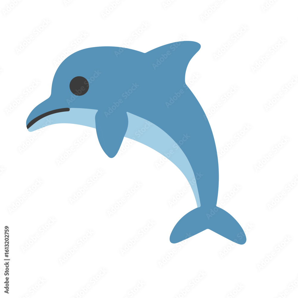 Fototapeta premium Dolphin vector illustration of a cute marine animal isolated on white background