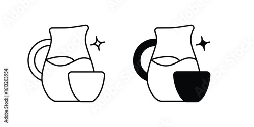 Pitcher set icon with white background vector stock illustration