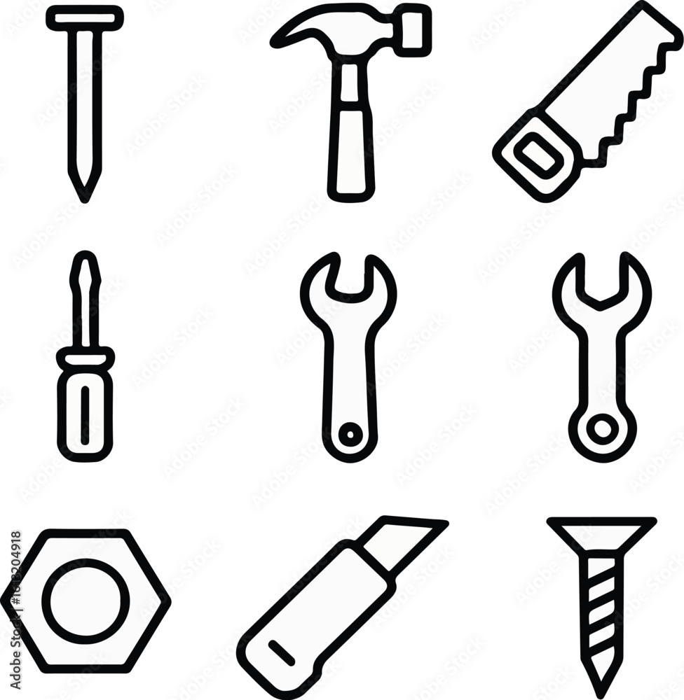 Fototapeta premium carpentry tools icon