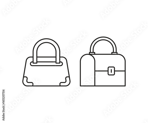 fashion handbag icons line illustration