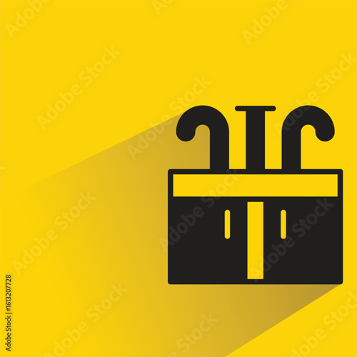 kitchen counter icon with shadow on yellow background
